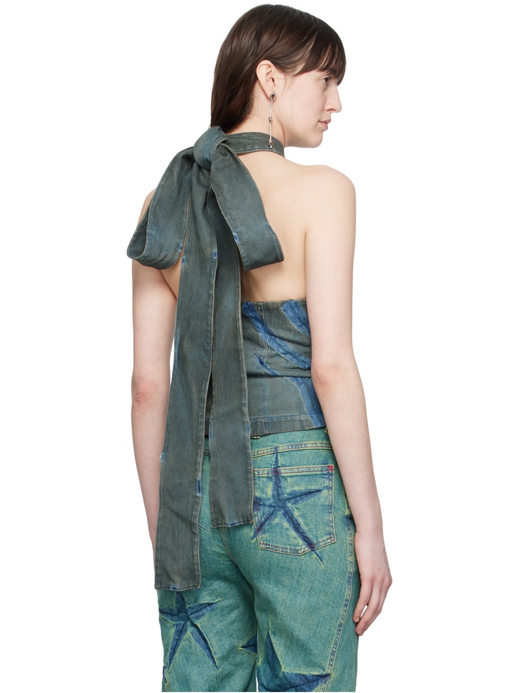 SSENSE Exclusive Khaki & Blue Denim Tank Top - 3