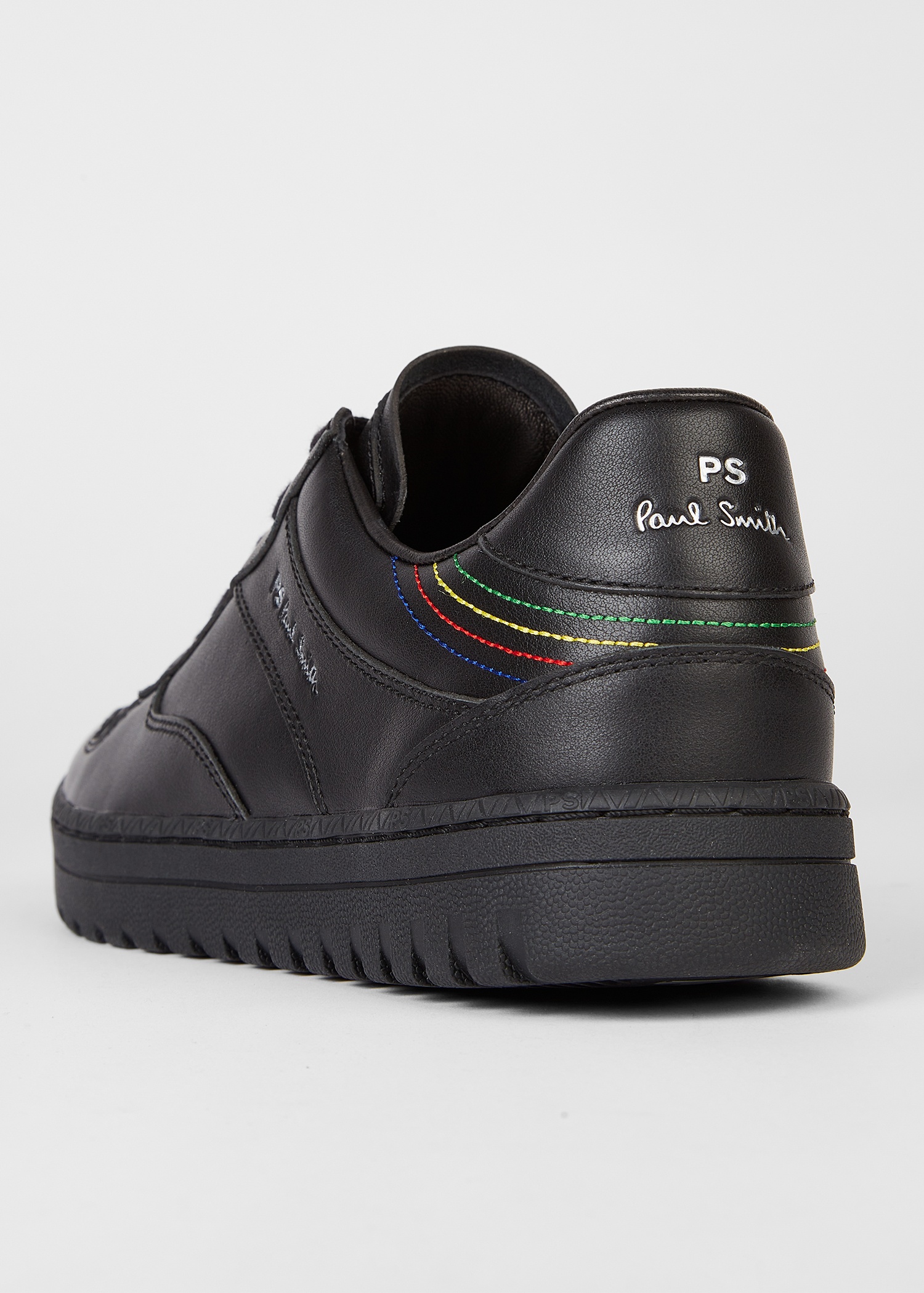 Black Leather 'Liston' Trainers - 5