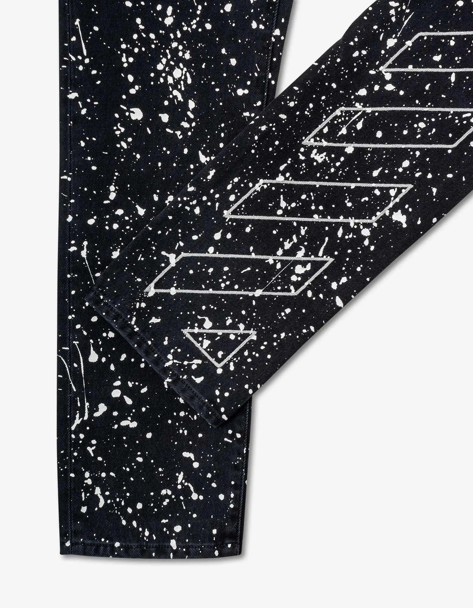 Off-White Black Diag Outline Paint Skinny Jeans - 3