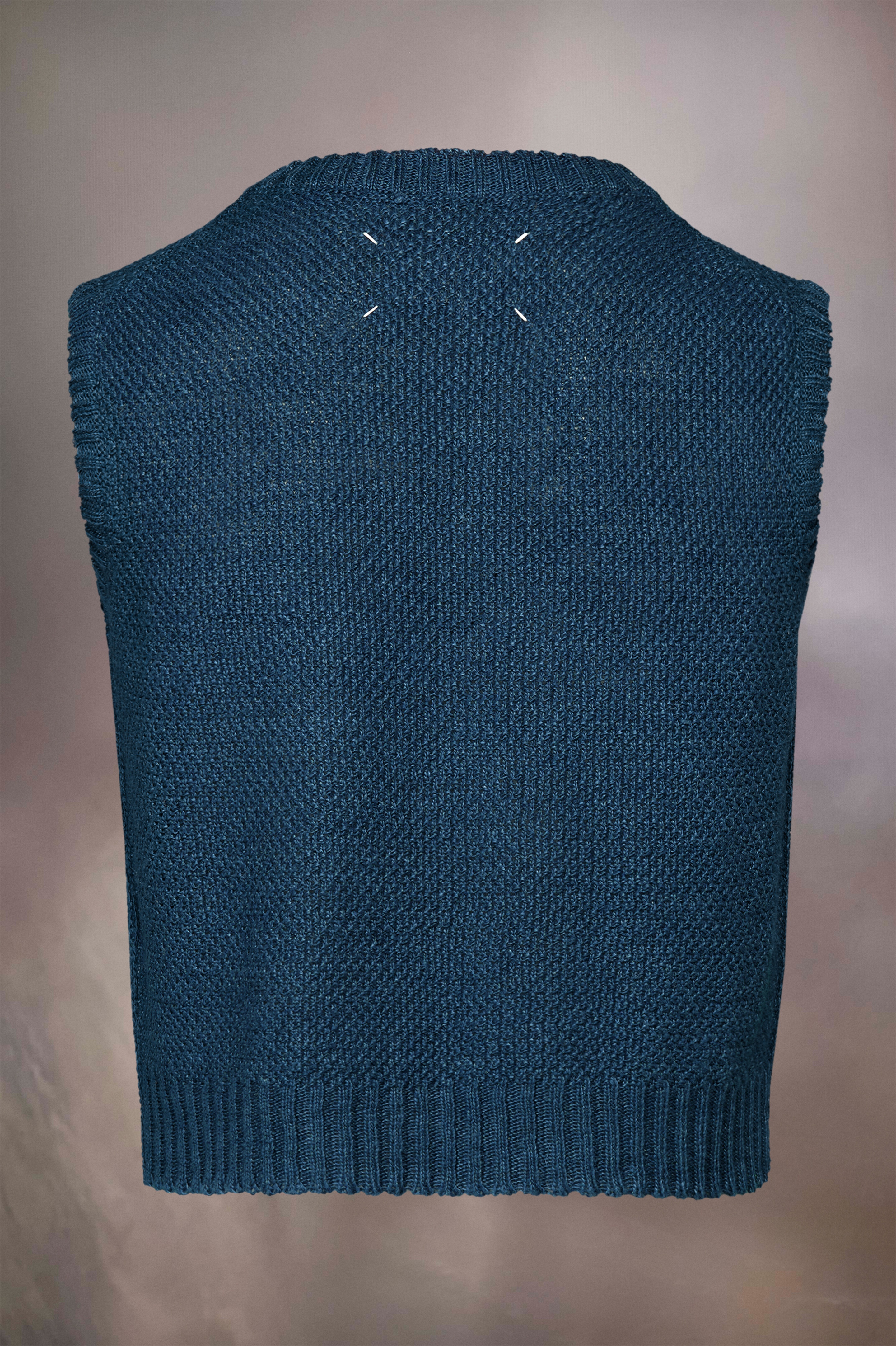Hemp basket weave knit sleeveless sweatshirt - 2