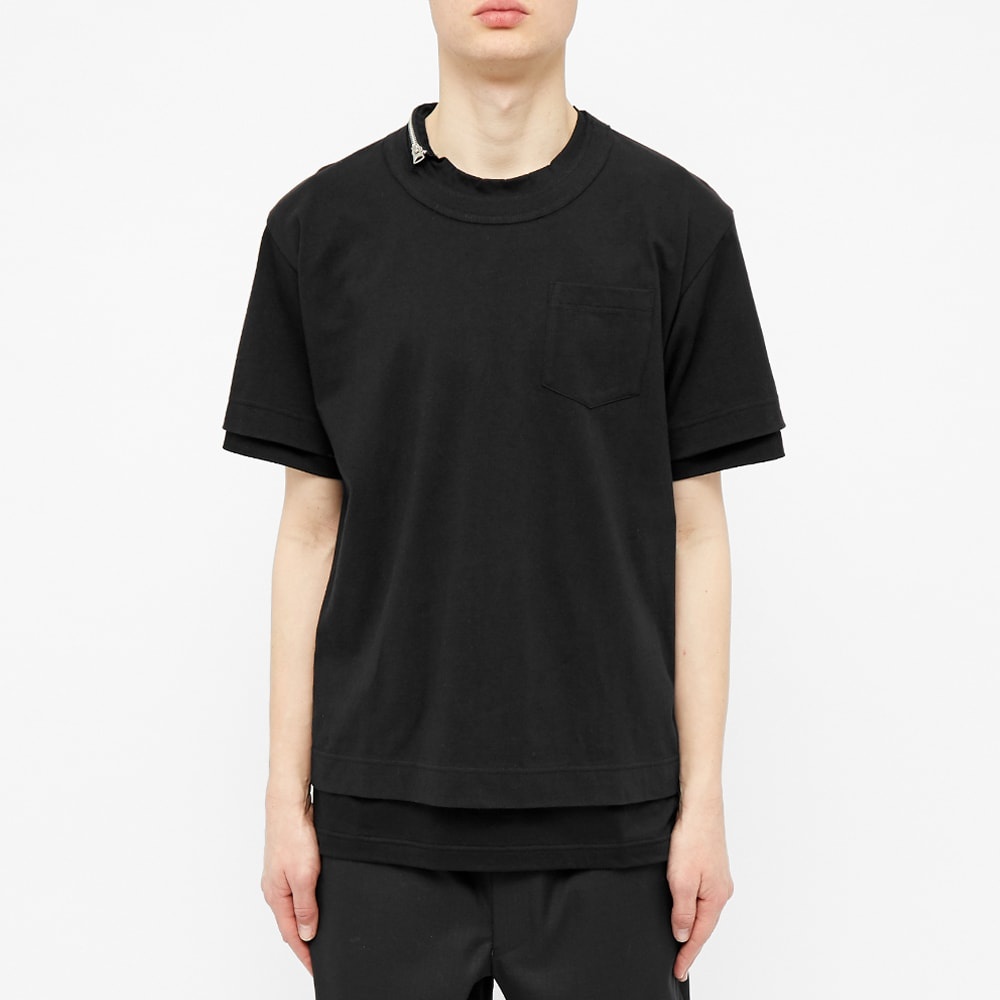 Sacai Zip Neck Tee - 3