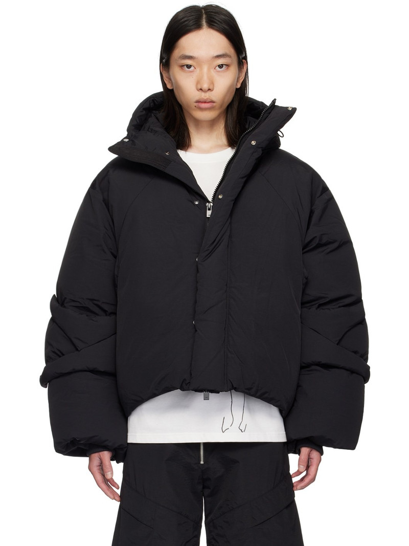 Black Strap Down Jacket 1