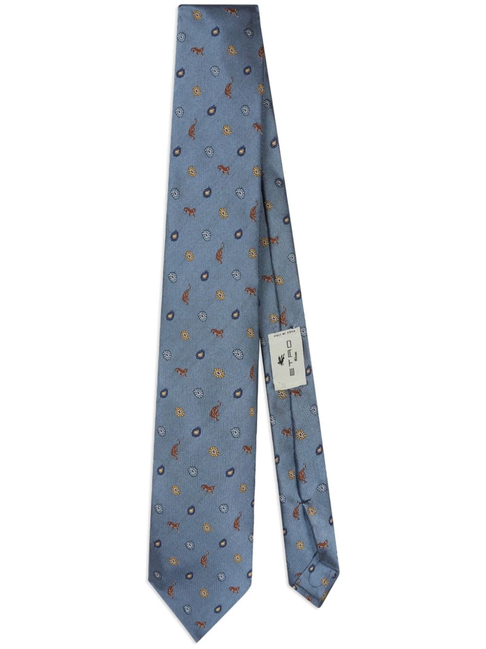 patterned-jacquard silk tie - 1