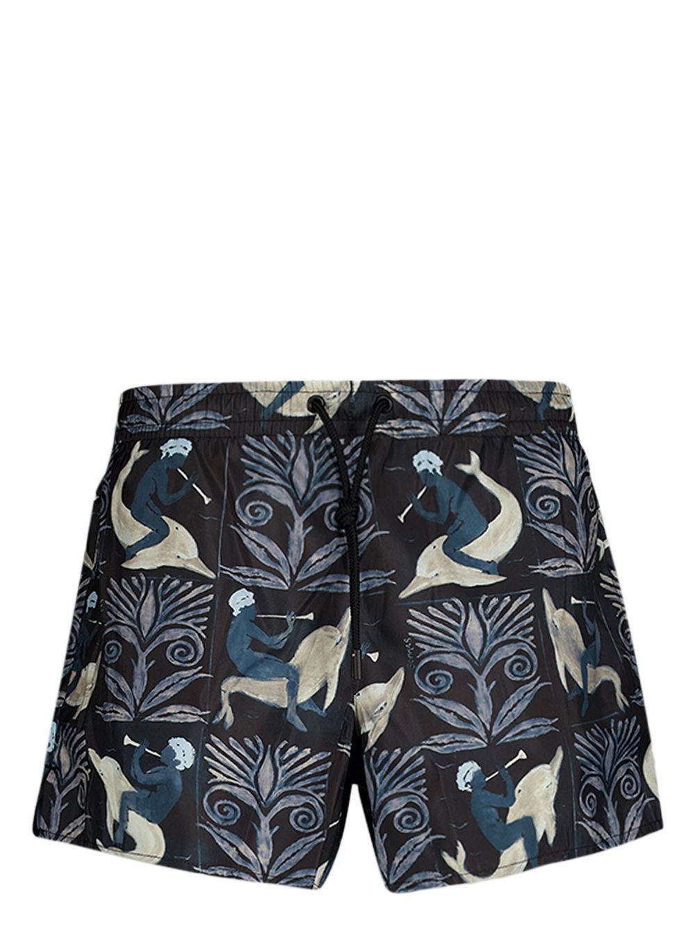 printed drawstring swim shorts - 1
