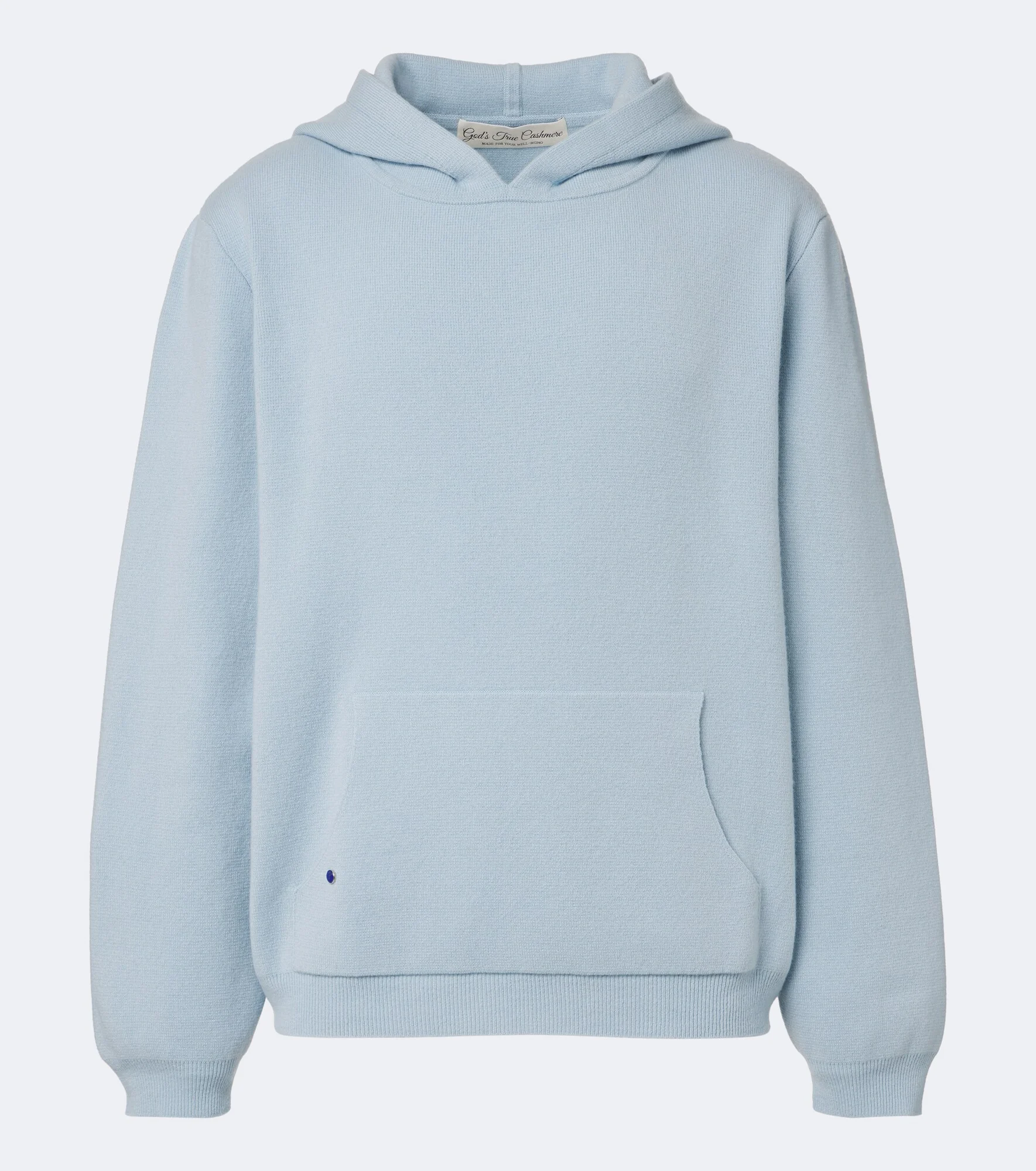 Cashmere hoodie with lapis lazuli - 1