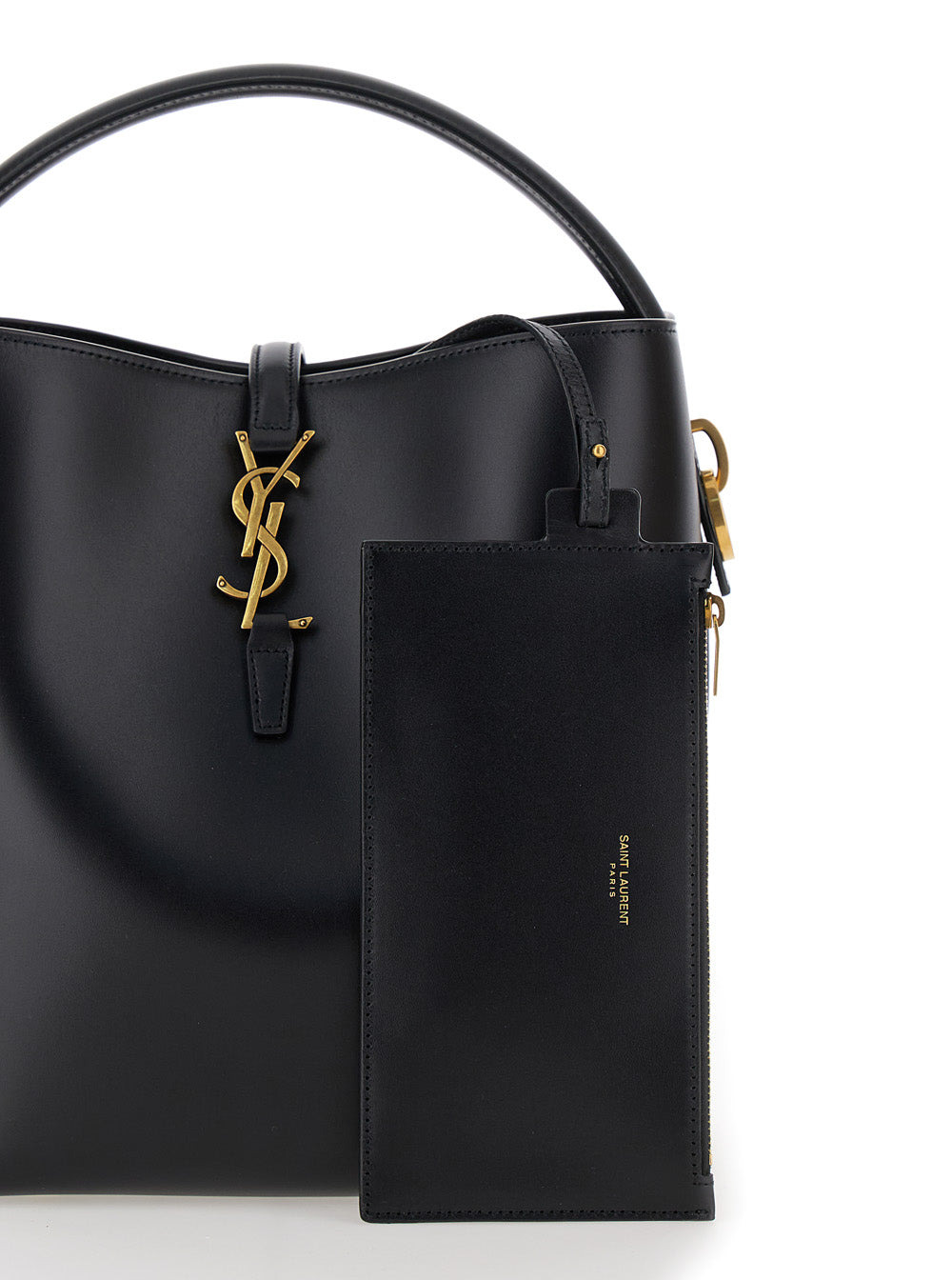 Saint Laurent Women 'Le 37' Black Bucket Bag With Cassandre Closure In Smooth Leather Woman - 5