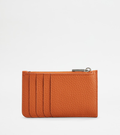 Tod's CREDIT CARD HOLDER IN LEATHER - ORANGE outlook
