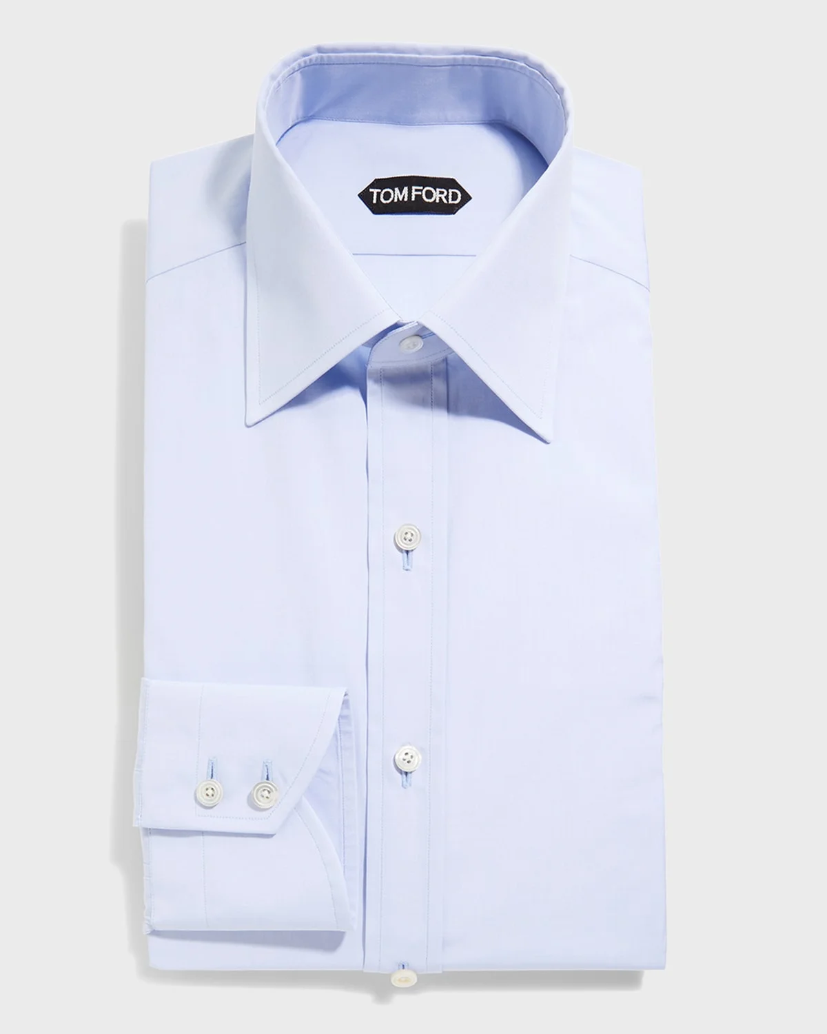Men's Solid Point Collar Dress Shirt - 1