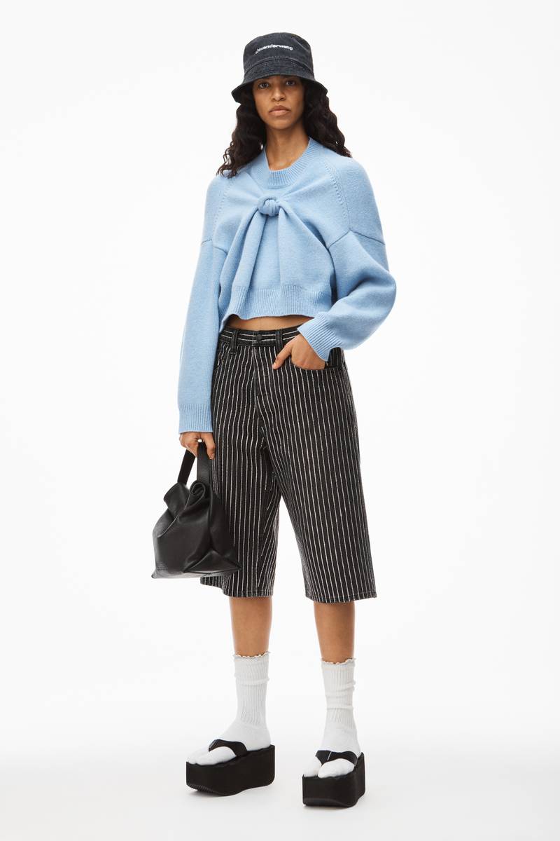 Alexander Wang FRONT KNOT PULLOVER IN CASHMERE WOOL outlook