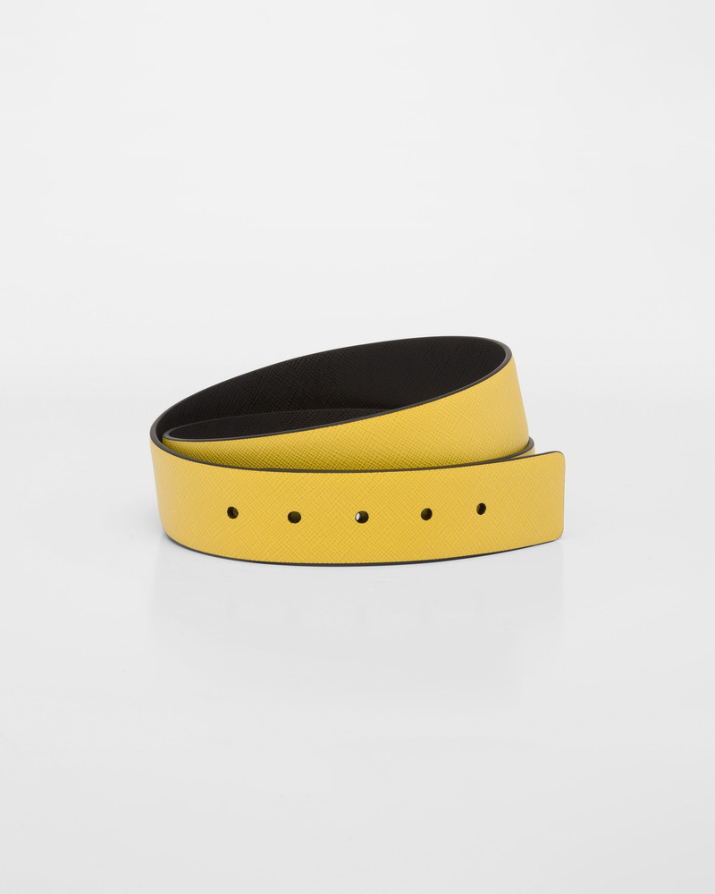 Reversible Saffiano leather belt strap 1
