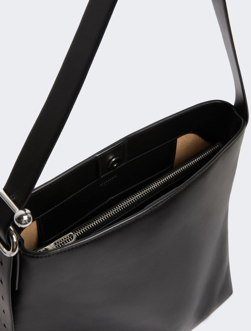 Leather S-buckle shopper bag - black 5