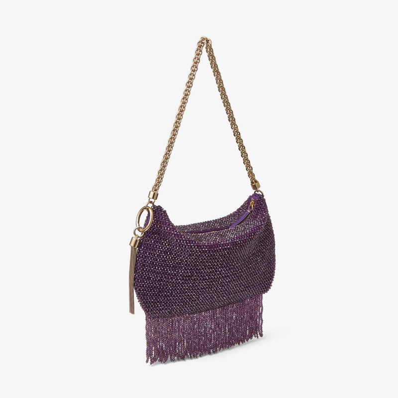 Callie Shoulder
Cassis Satin Shoulder Bag with Crystal Fringe 5