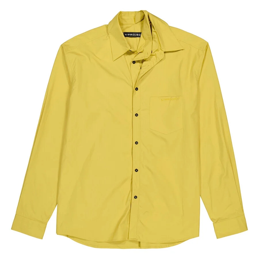 Y/Project Electric Green Lazy Collar Shirt - 1