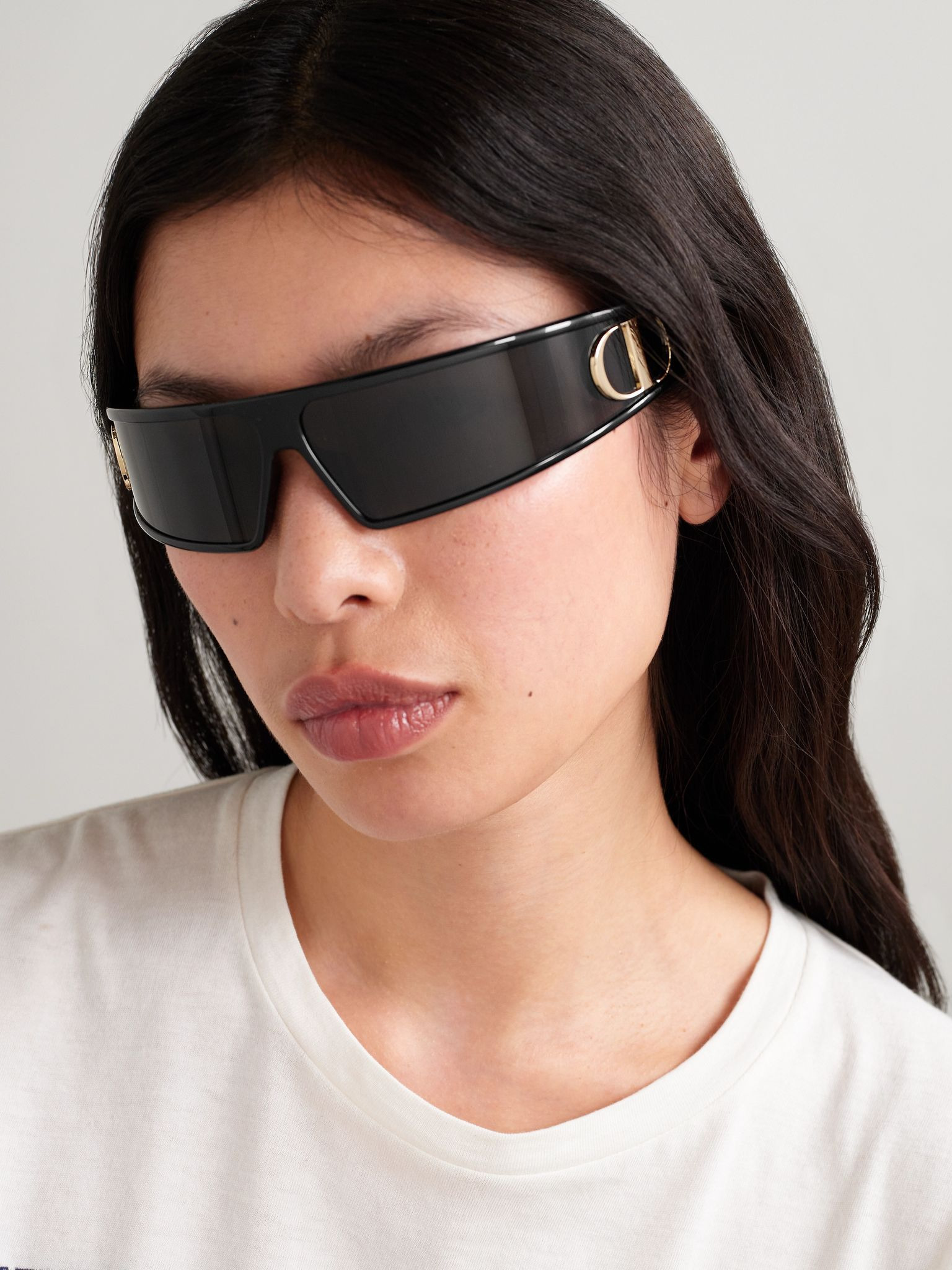 VeryDior M1U wrap-around acetate sunglasses Black - 2