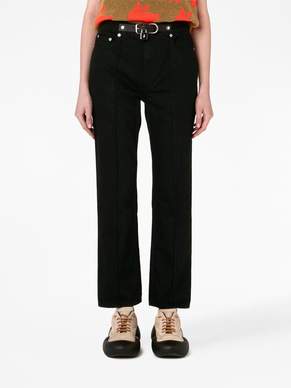 padlock-detail slim-fit jeans - 3
