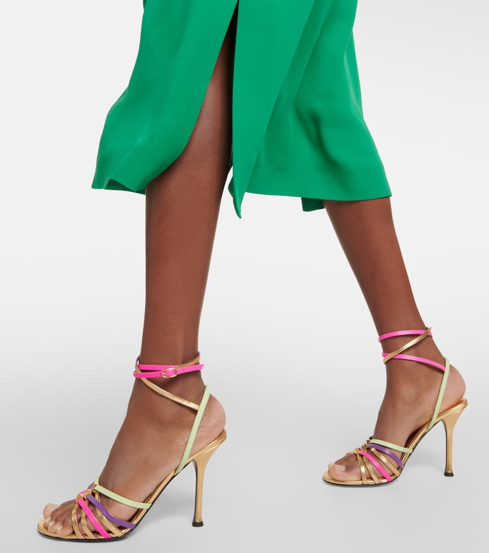 Rockstud Strappy leather sandals - 4
