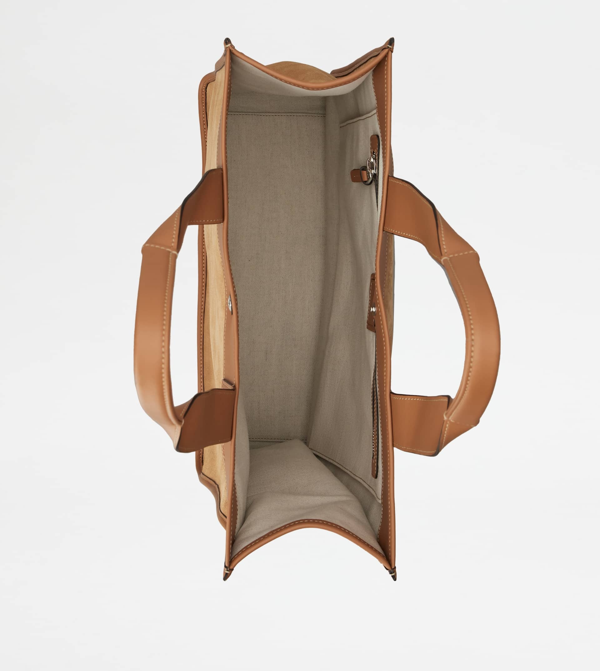 TOTE SHOPPING BAG IN SUEDE MEDIUM - BROWN - 3