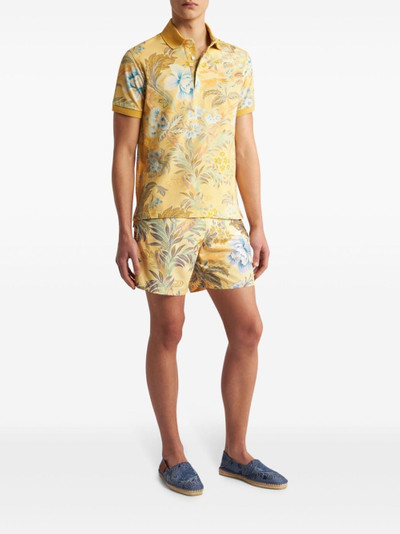 Etro floral-print cotton polo shirt outlook