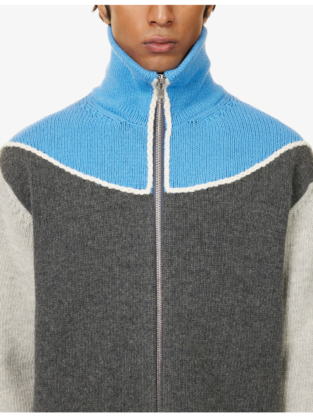 Colour-Block Knitted Jacket - 5