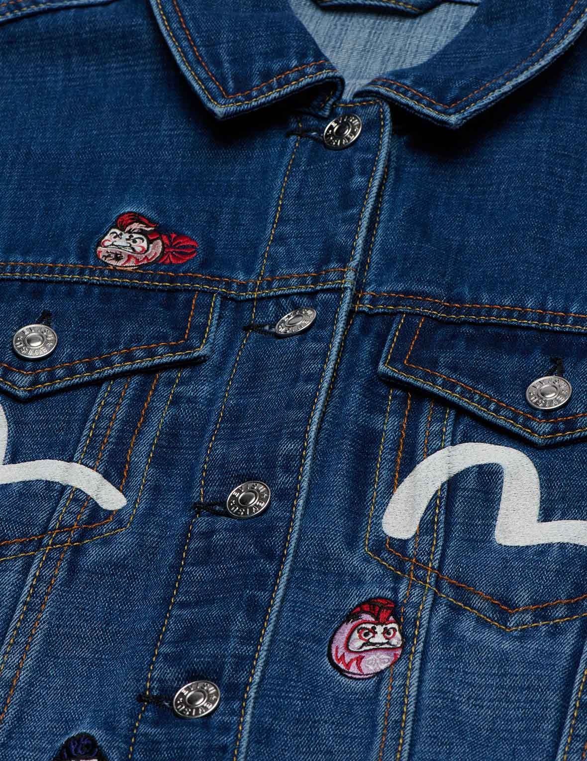 ALLOVER DARUMA EMBROIDERED DENIM JACKET - 7
