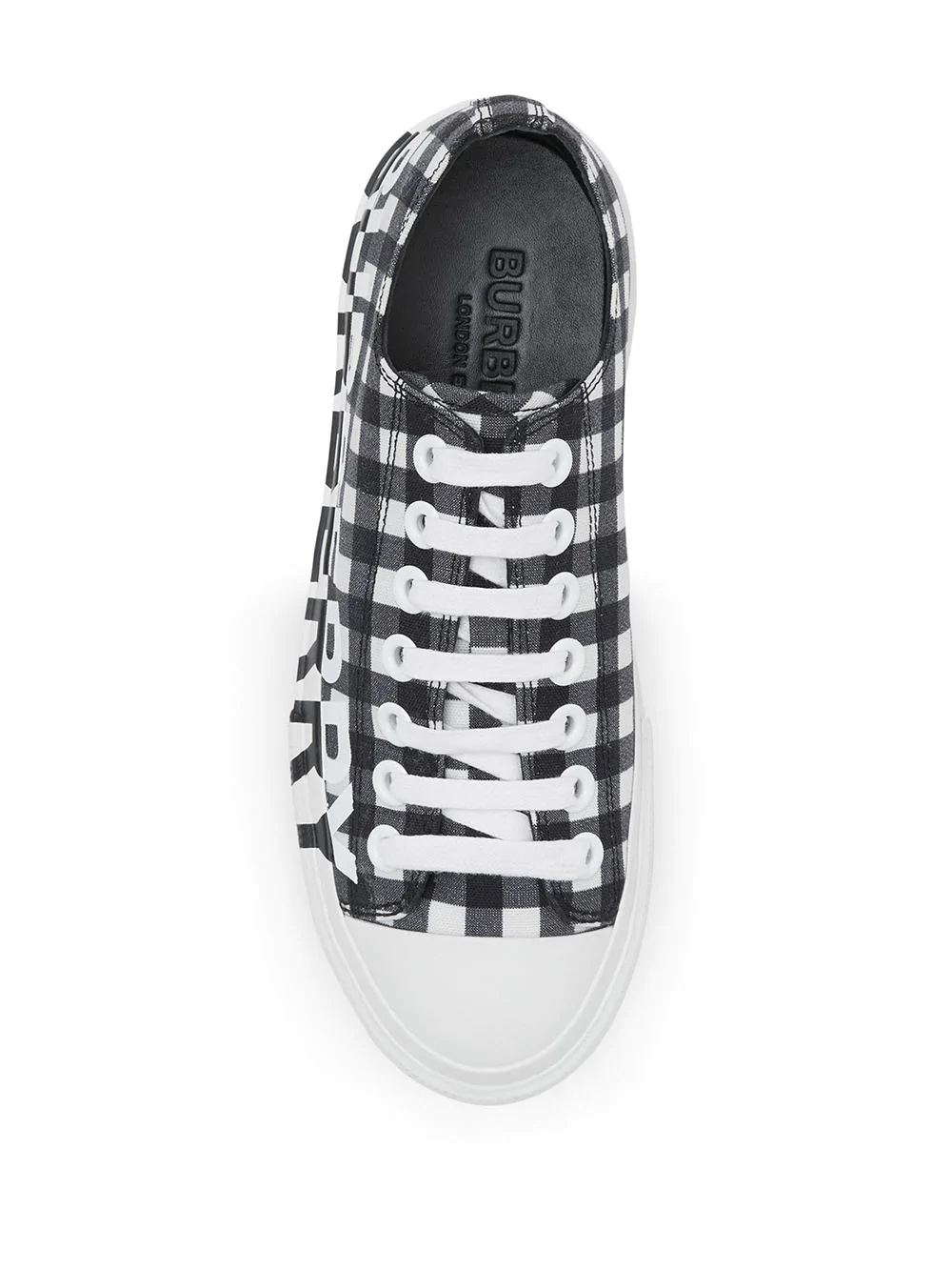 logo print gingham sneakers - 4