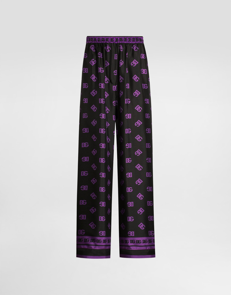 DG logo all-over print silk vanity pants 1