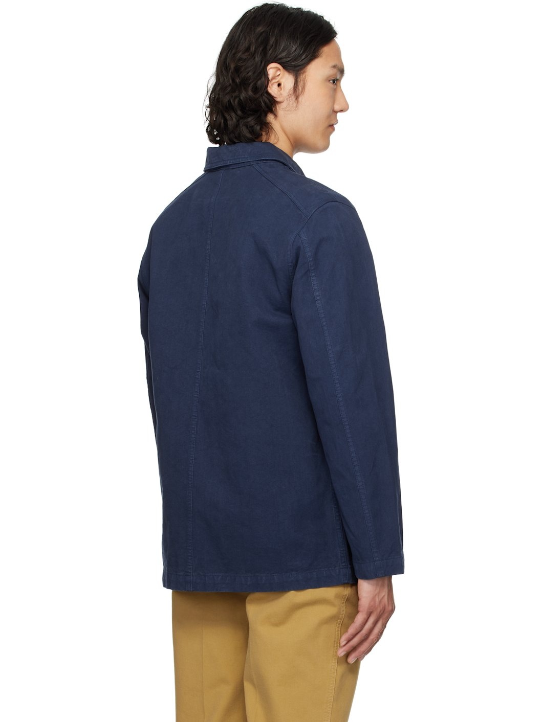 Navy Cotton Duck Canvas Five-Pocket Chore Jacket - 3