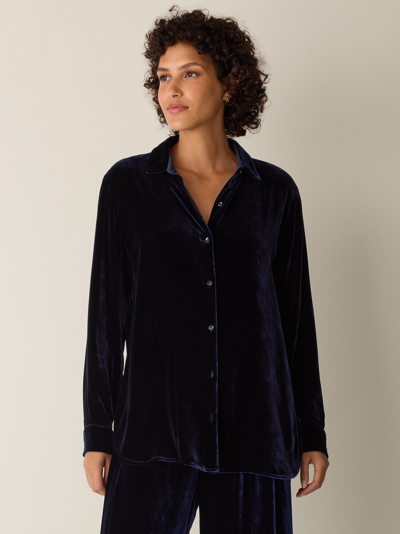 EILEEN FISHER Velvet Classic Collar Shirt outlook