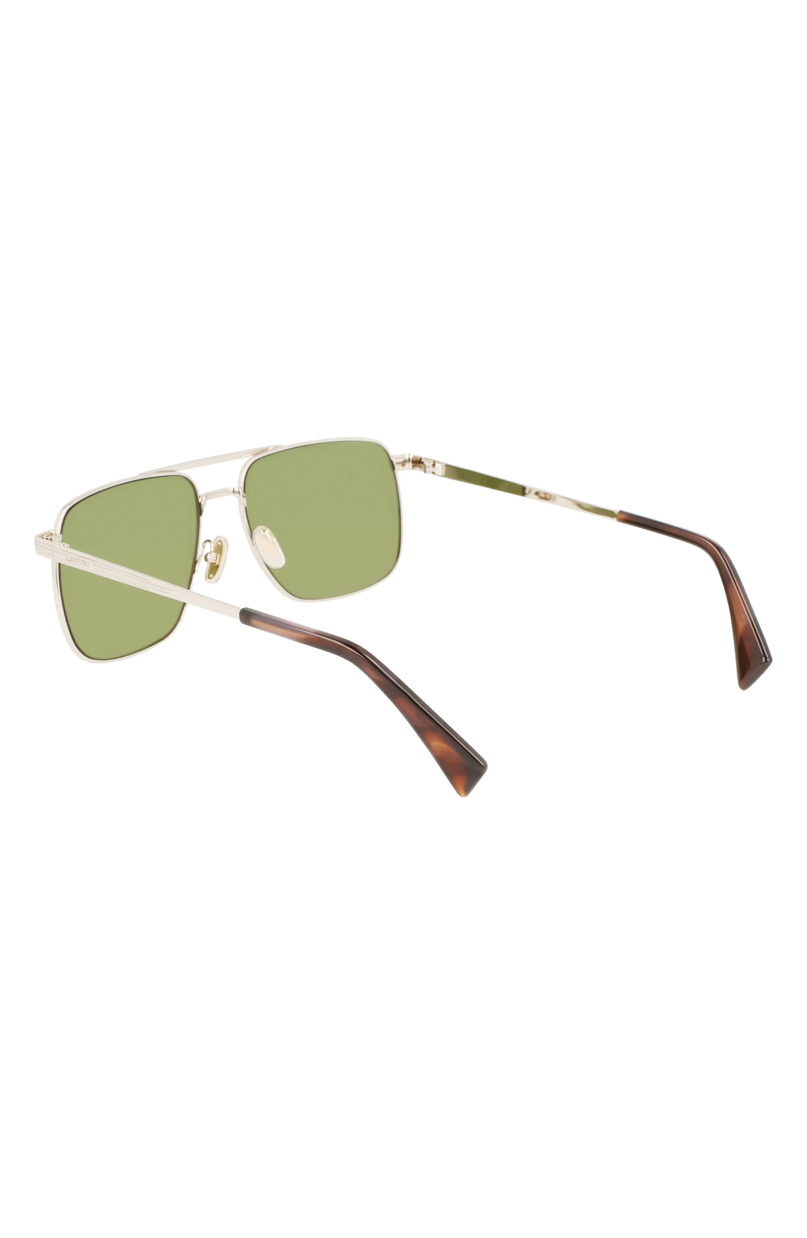 JL 58mm Rectangular Sunglasses in Gold /Green - 5