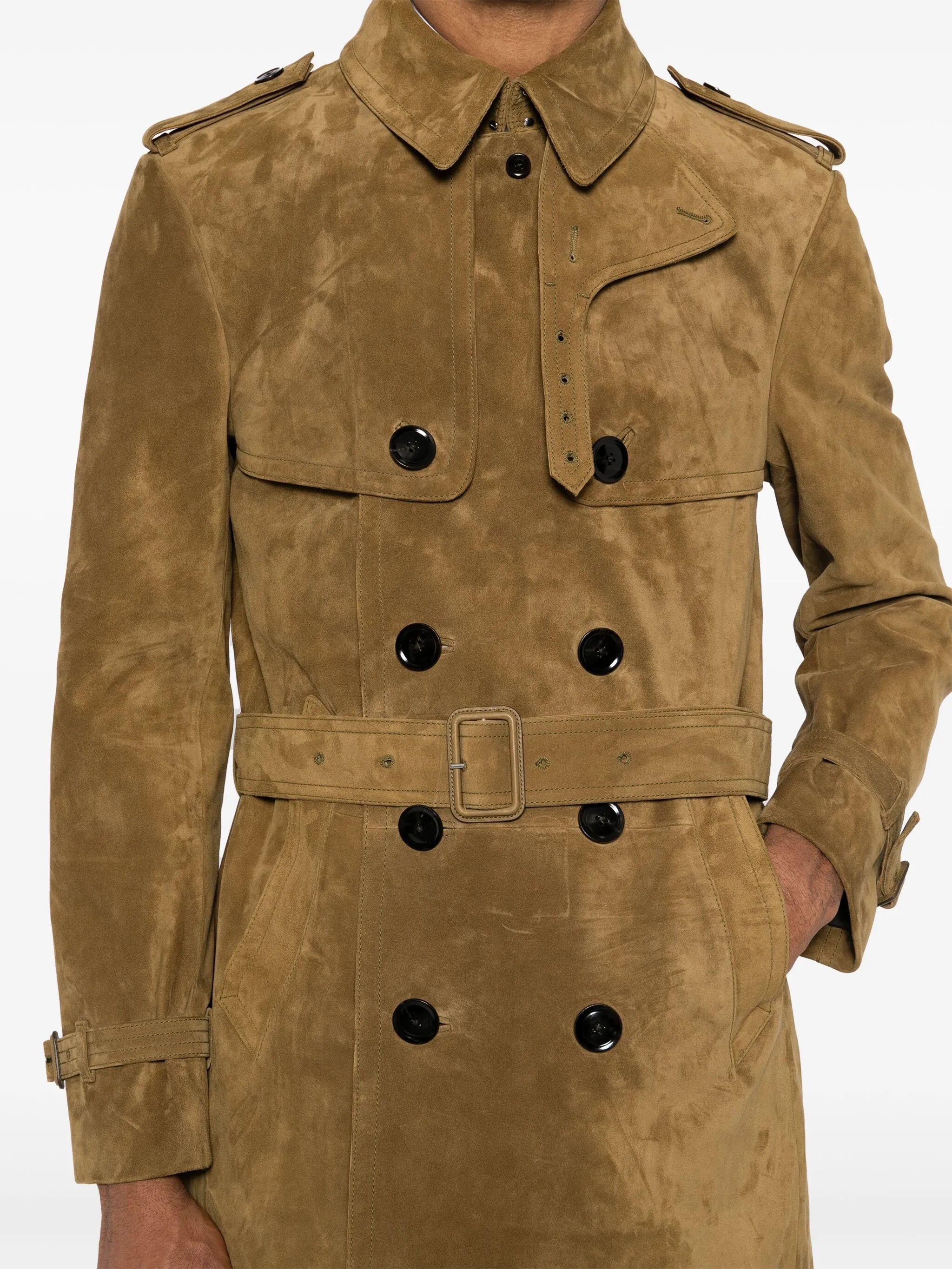 Buttery Suede Trench Coat - 5