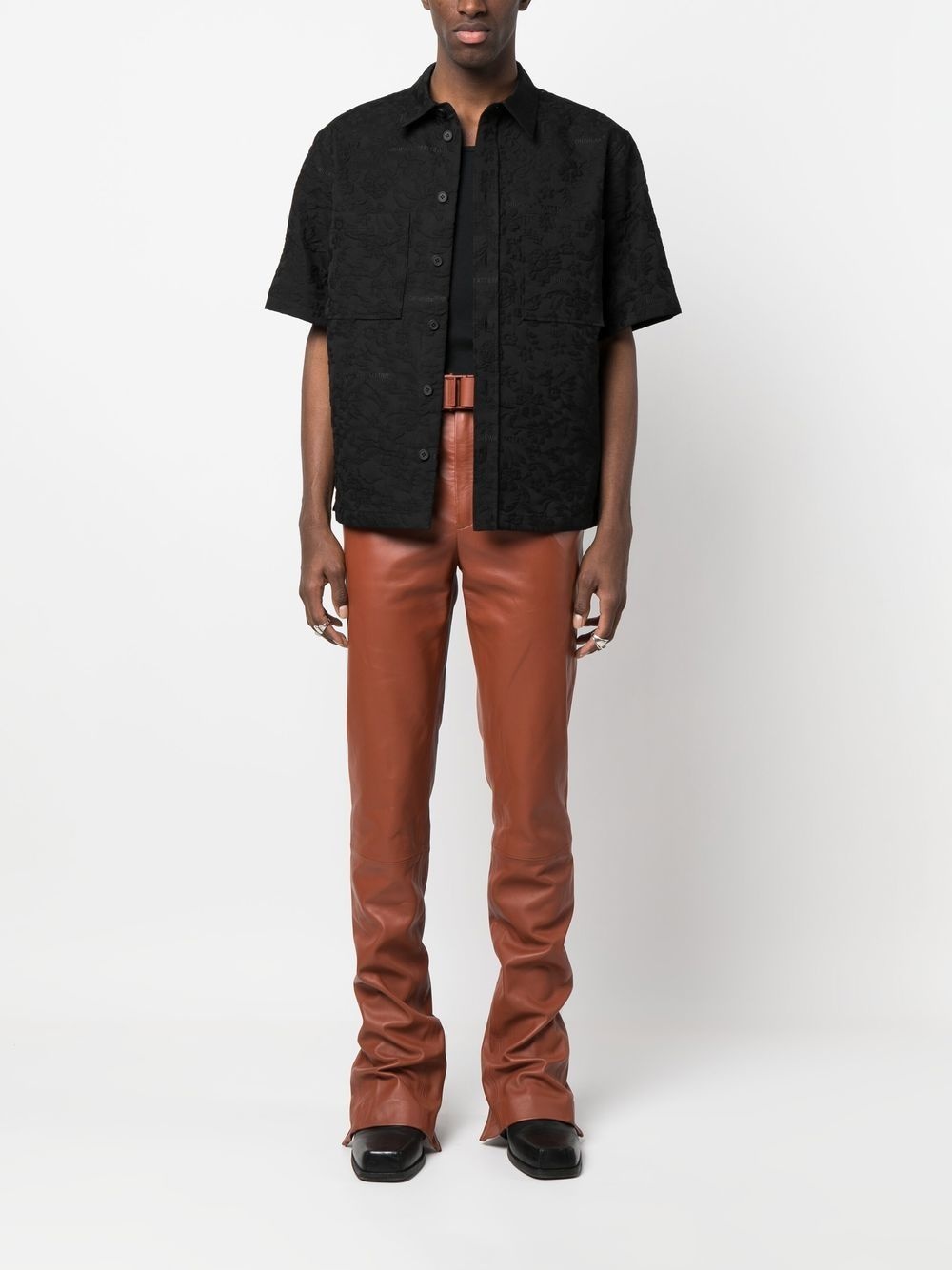 Lea buckled leather trousers - 2