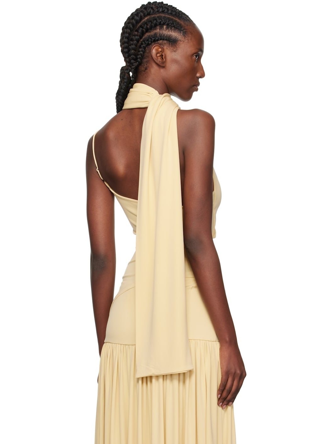 Yellow Asymmetrical Scarf Camisole - 3