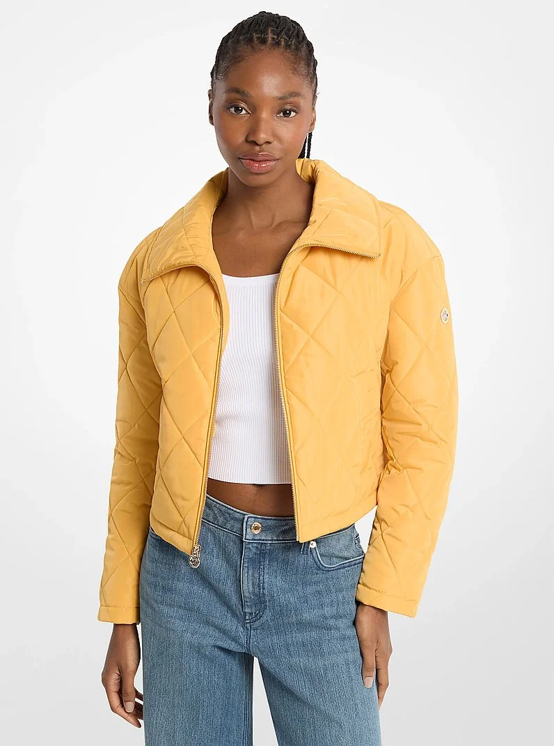Cropped Quilted Jacket - 1