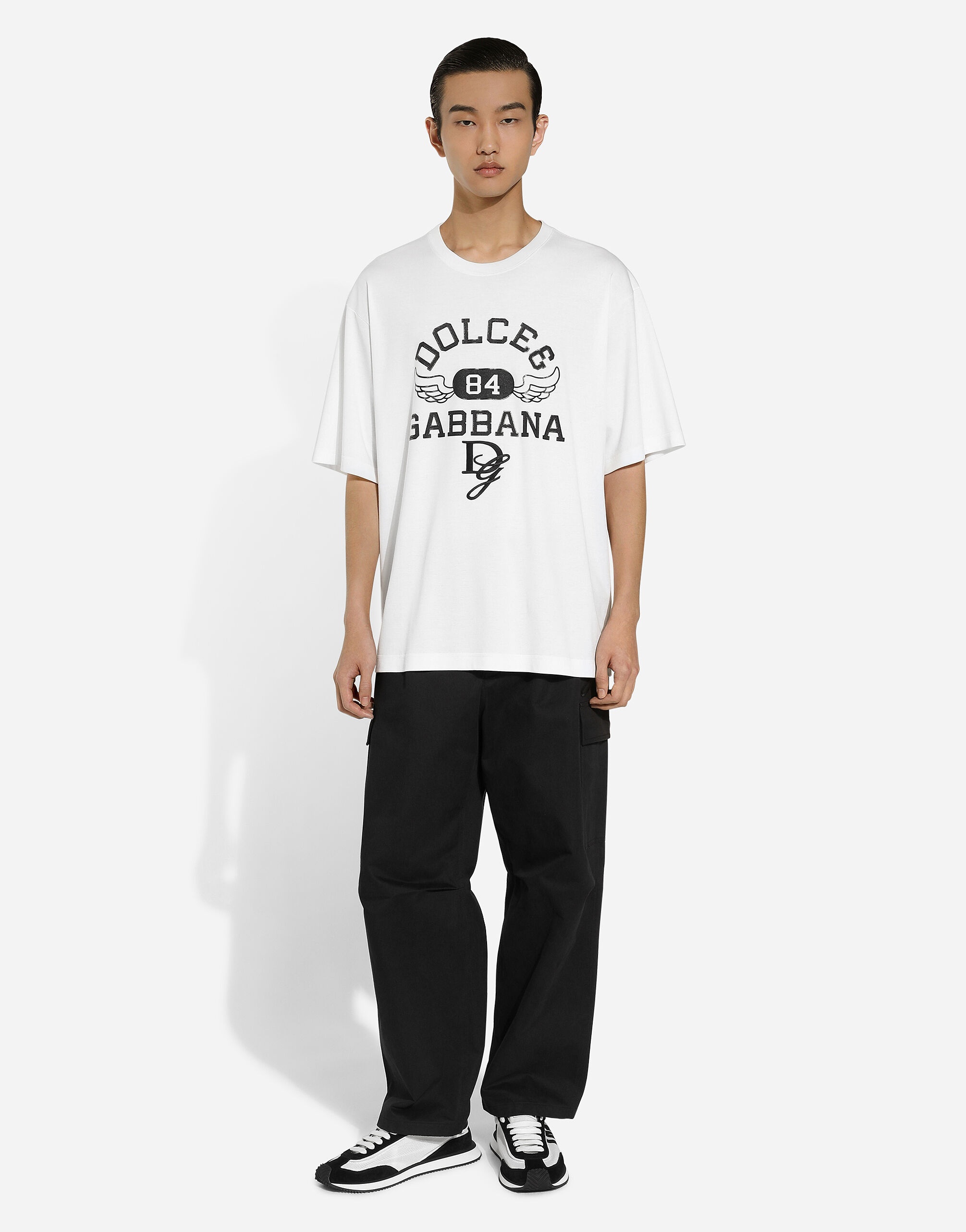 Cotton round-neck T-shirt with Dolce&Gabbana logo - 2