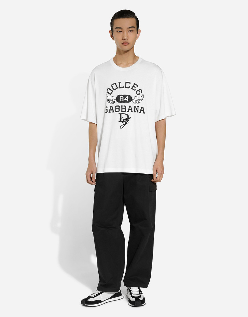 Dolce & Gabbana Cotton round-neck T-shirt with Dolce&Gabbana logo outlook