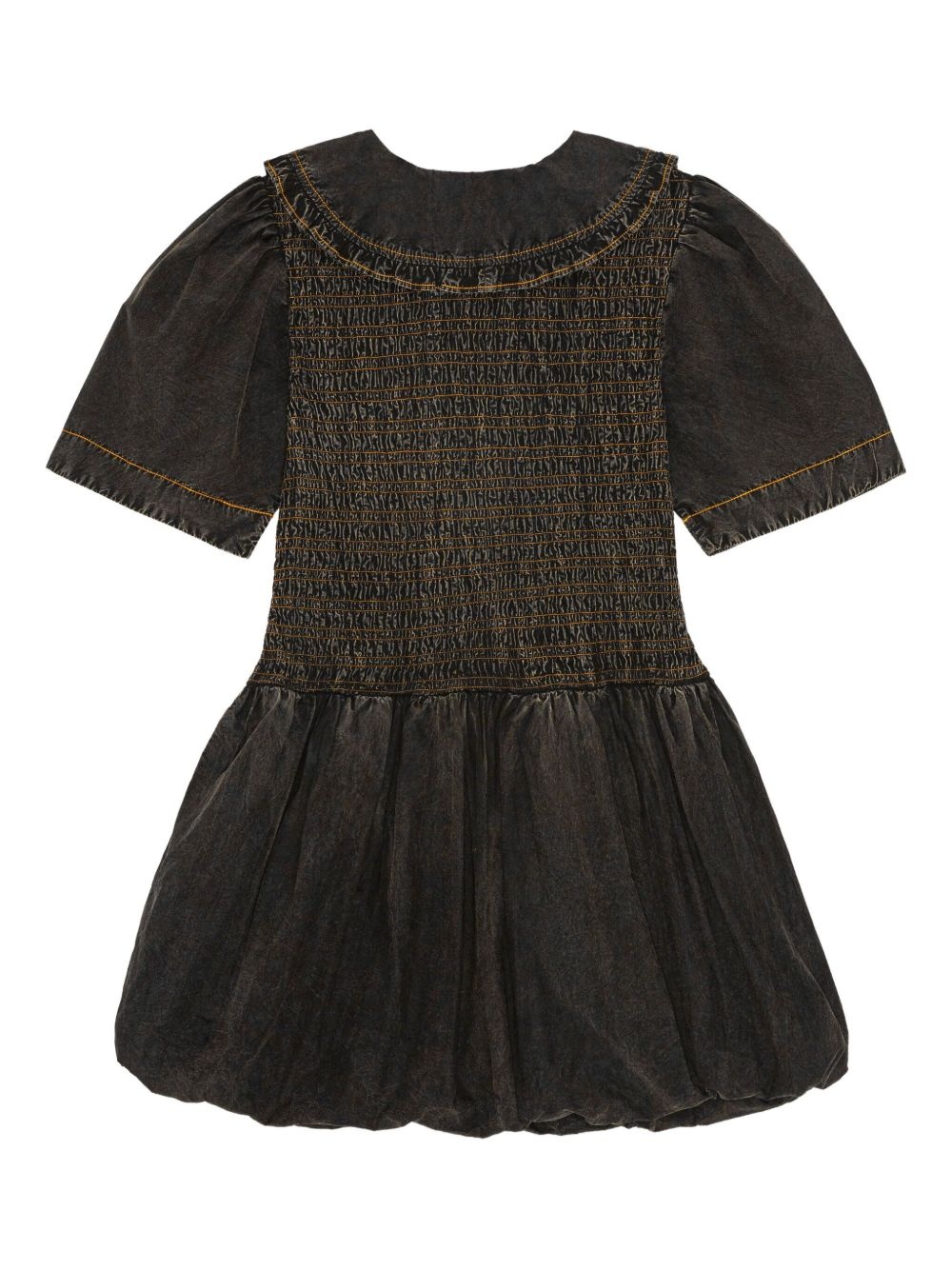 smocked dress with puff sleeves - 5