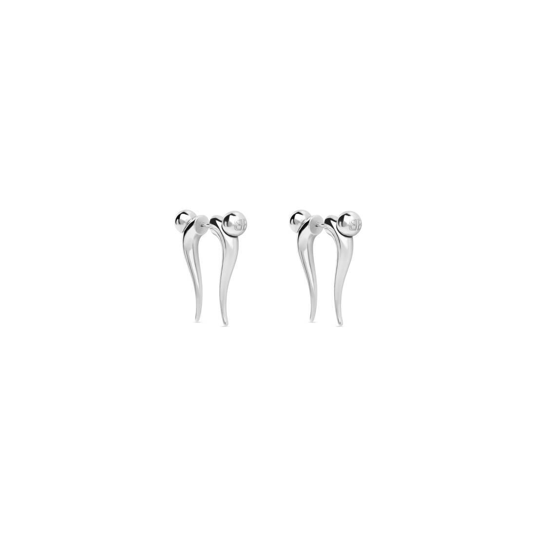 Force Double Horn Earrings  in Silver - 1