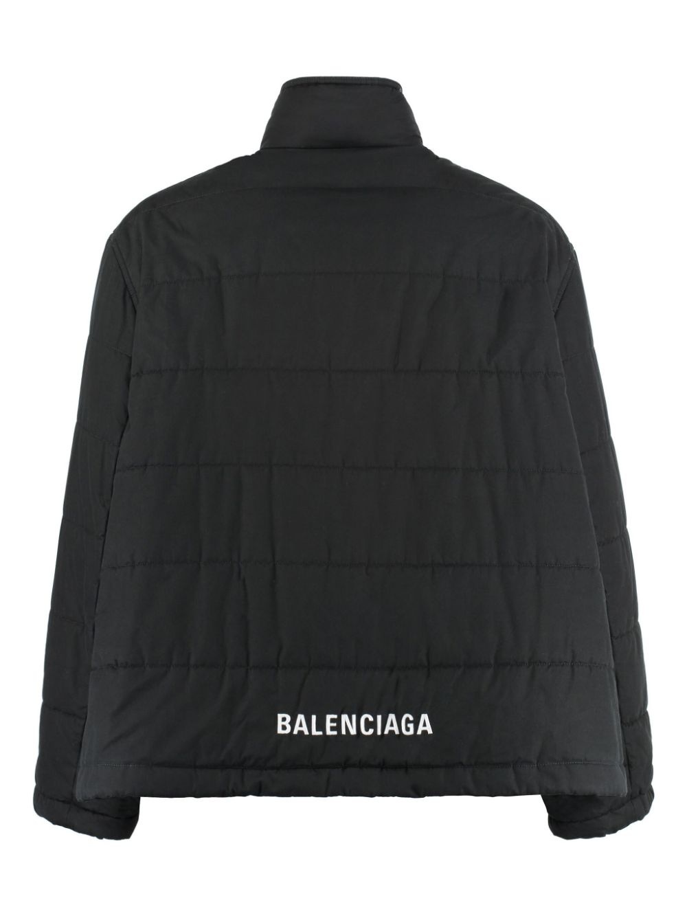 logo-print hooded padded jacket - 2