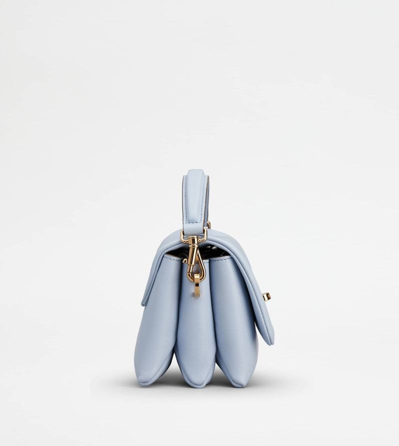 Tod's T TIMELESS FLAP BAG IN LEATHER MICRO - LIGHT BLUE outlook