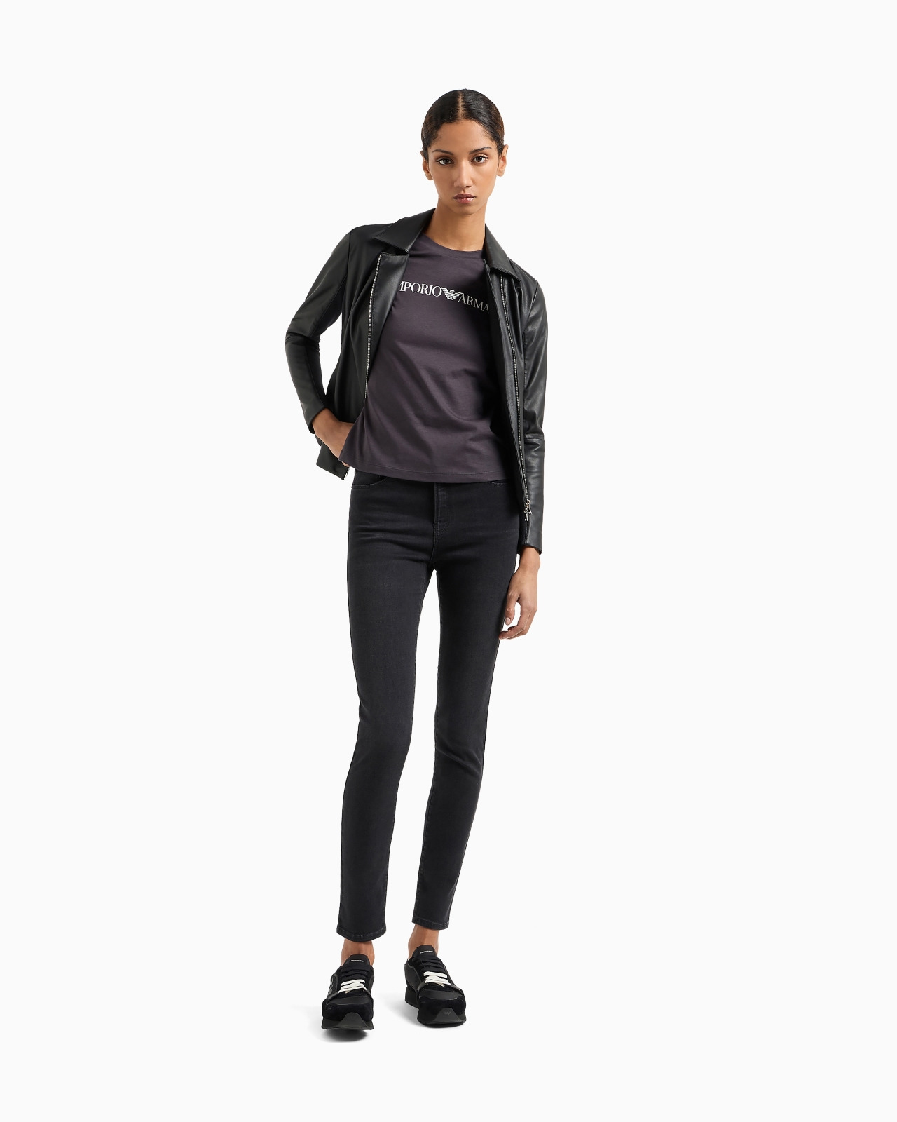 Semi-aniline nappa-lambskin jacket with jersey inserts - 2