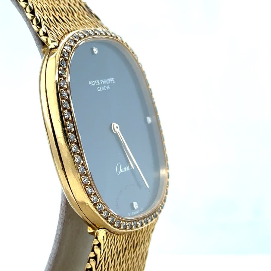 Pre-owned Patek Philippe Ellipse Quartz Diamond Blue Dial Ladies Watch 3875/1J - 3