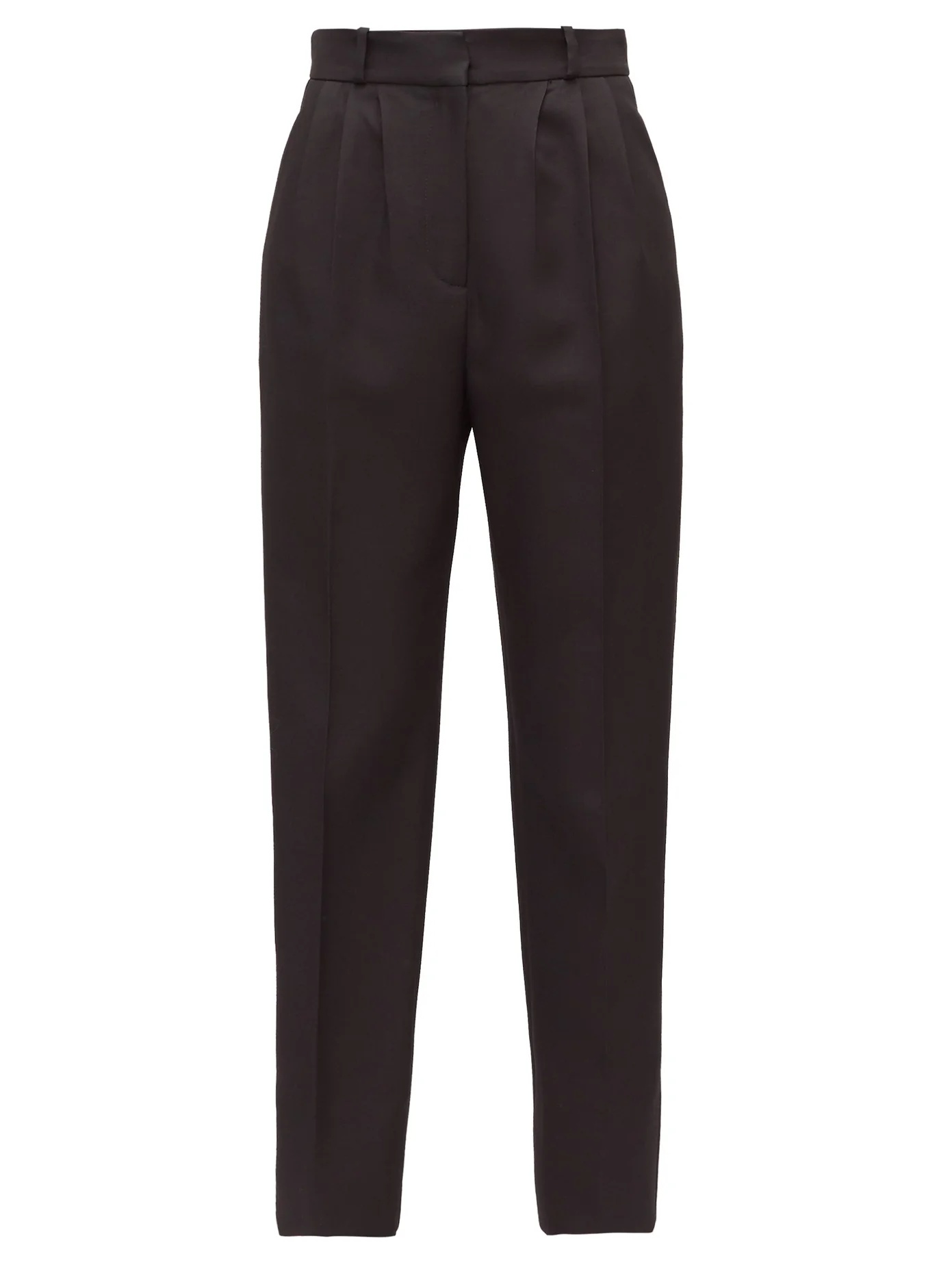 Satin-stripe tapered tuxedo trousers - 1