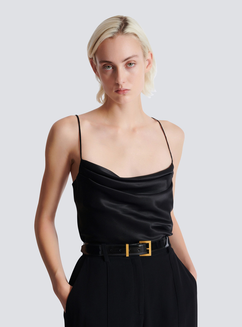 Balmain Perfume belt in striped patent leather outlook