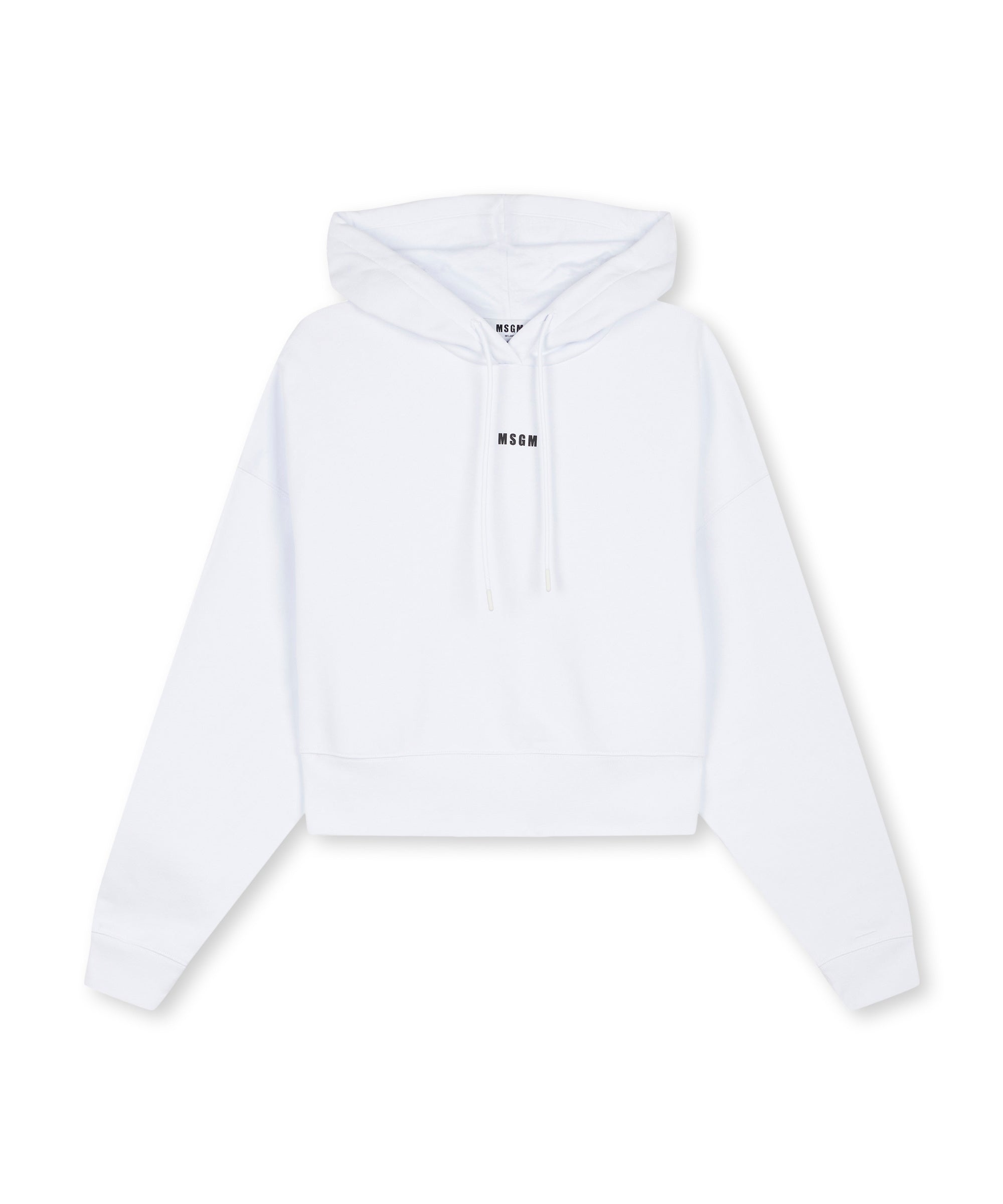 Cotton sweatshirt with hood and micro logo - 2