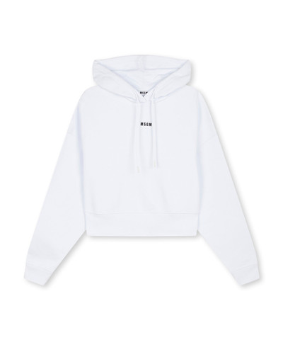 MSGM Cotton sweatshirt with hood and micro logo outlook