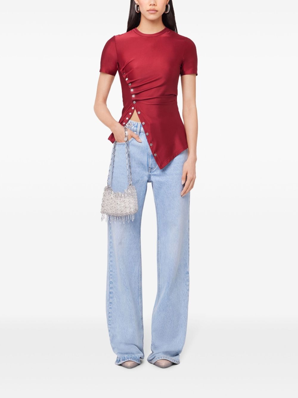 draped T-shirt - 2
