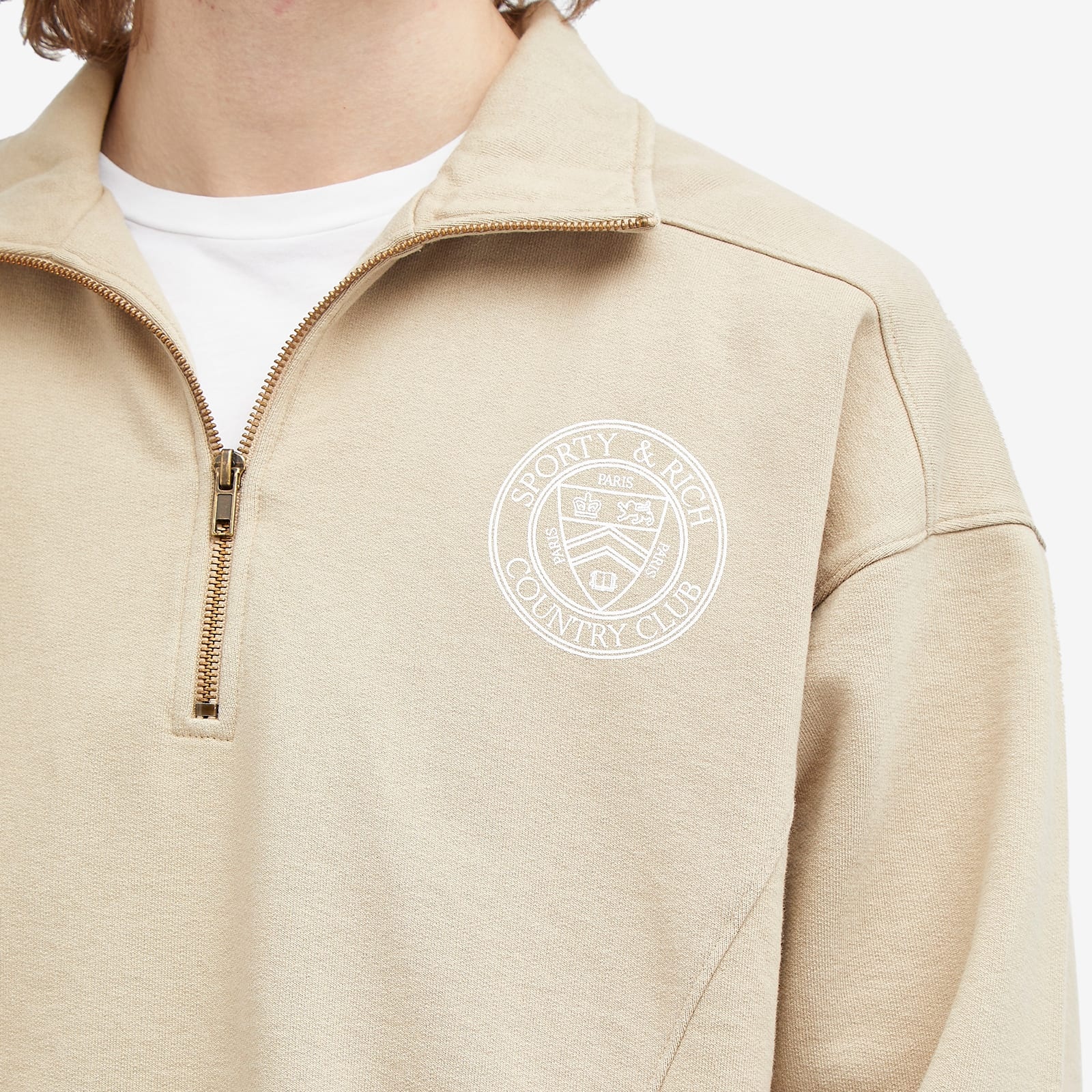 Sporty & Rich Paris Country Club Quarter Zip Sweatshirt - 4