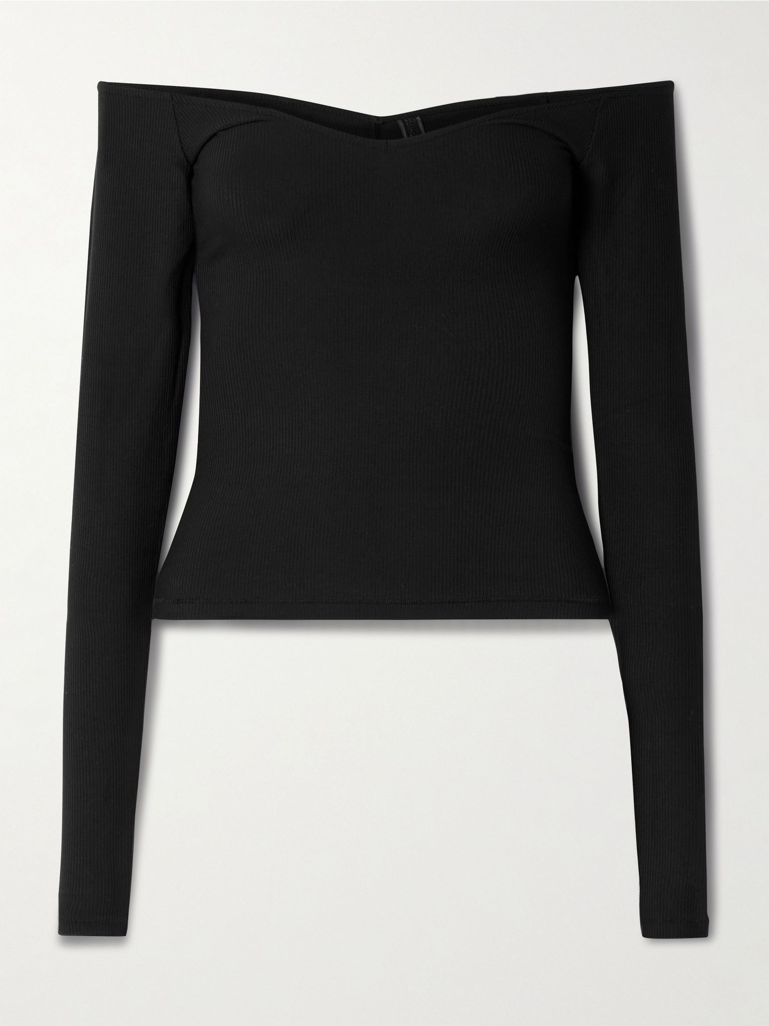 Soft Lounge Off The Shoulder Top - Onyx Black - 1