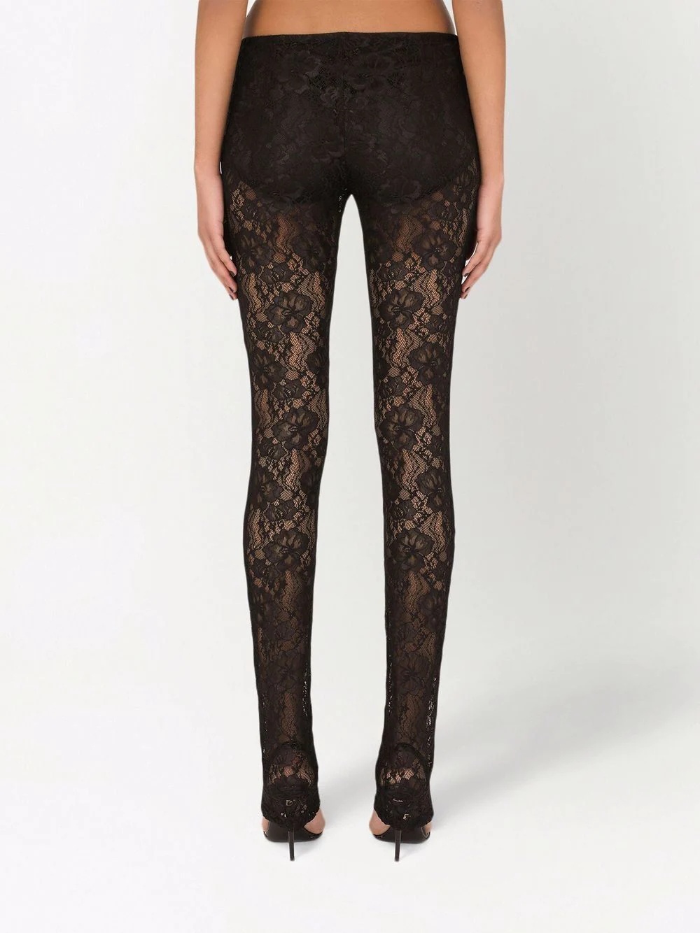 floral-lace leggings - 4