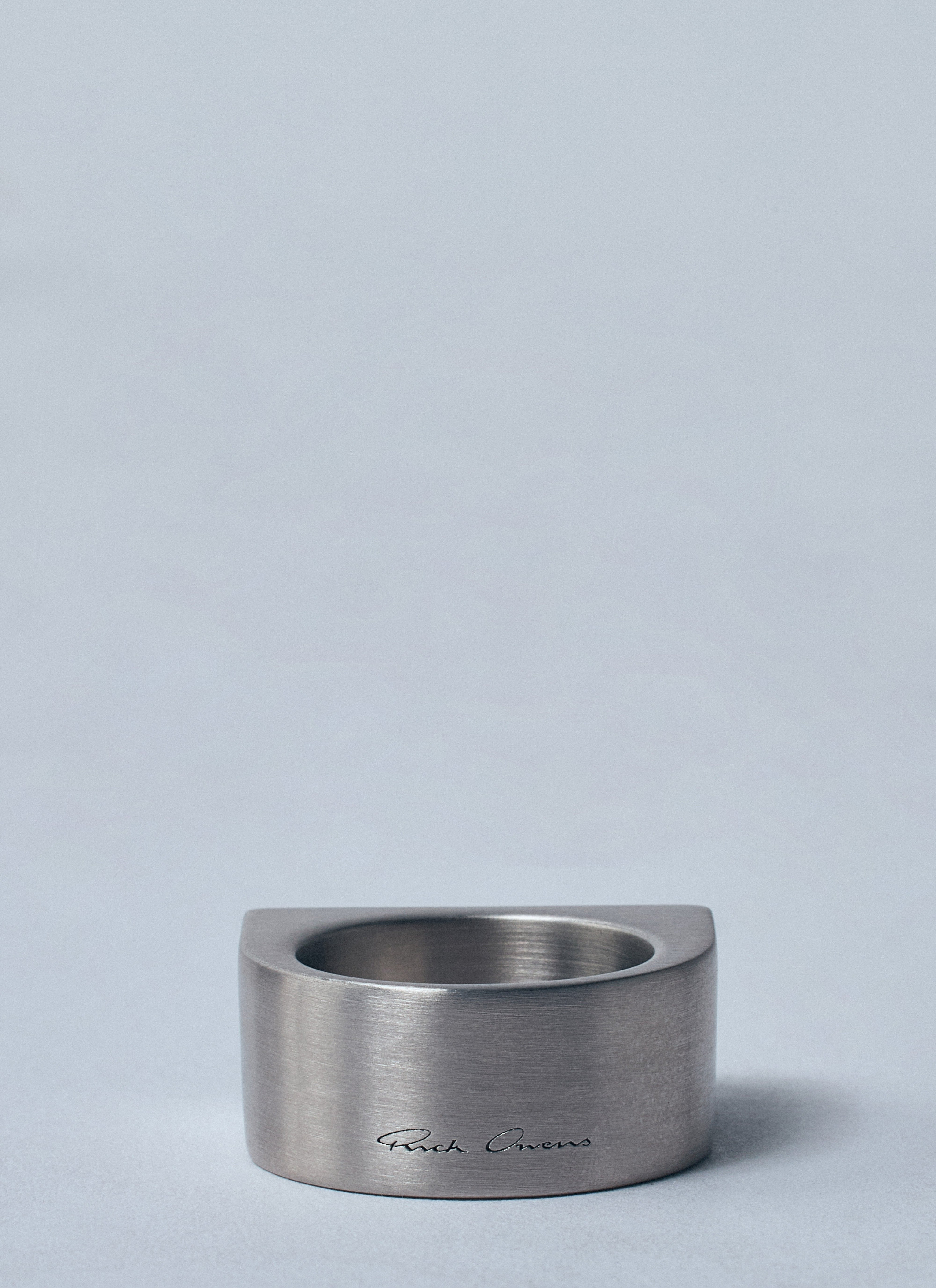 Rick Owens Women Etched Beveled Ring - 4